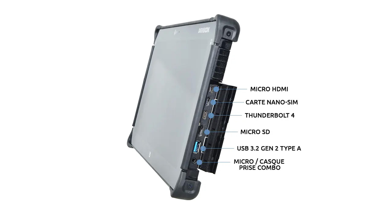 Tablette Durabook R11 - Côté
                                droit